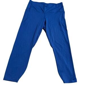 Under Armour Women’s Compression Leggings Size Large L Blue Athletic Gym Workout